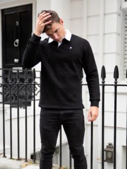 Hudson Polo Sweatshirt - Black -Blakely Clothing Store 2642Black 01D