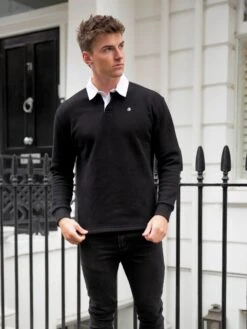 Hudson Polo Sweatshirt - Black -Blakely Clothing Store 2642Black 04D