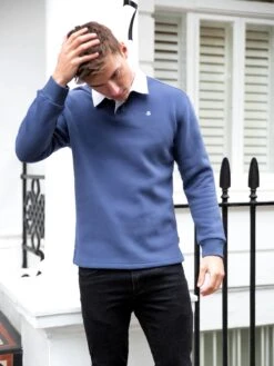 Hudson Polo Sweatshirt - Navy -Blakely Clothing Store 2642Navy 01D