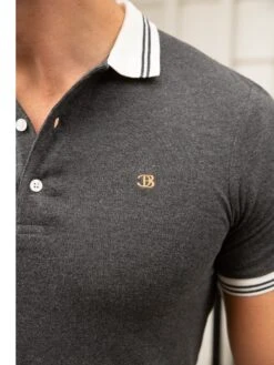 Blakely Dalston Polo - Charcoal Slim Fit -Blakely Clothing Store 2643Charcoal 04D