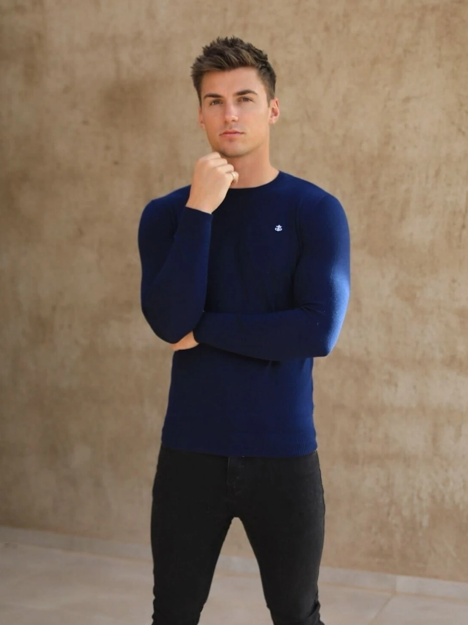 Sudbury Knitted Jumper - Navy 5 Sudbury Knitted Jumper - Navy - Image 5