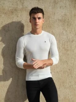 Sudbury Knitted Jumper - Off White -Blakely Clothing Store 2645OffWhite 02D