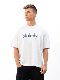 Blakely Logo Unfitted T-Shirt - Marl White