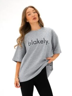 Logo Ultra Oversized T-Shirt - Marl Grey -Blakely Clothing Store 2670IWMARLGREYLEADSD