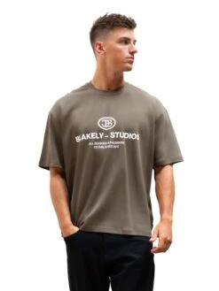 CB Studios Mercer Unfitted T-Shirt - Khaki Brown