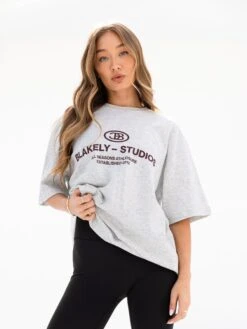 Madison Ultra Oversized T-Shirt - Marl White -Blakely Clothing Store 2671MARLGREY03D