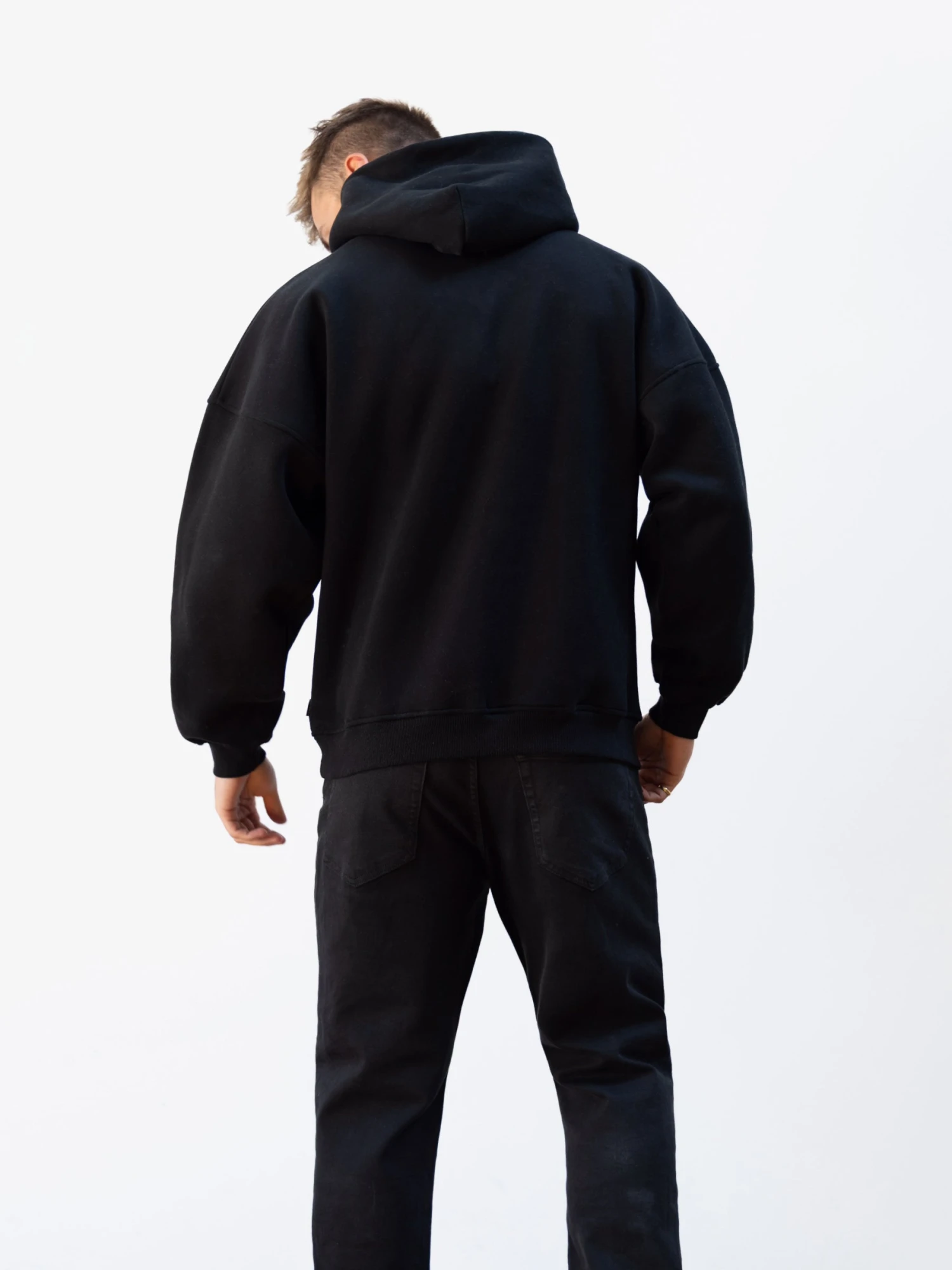 Logo Relaxed Hoodie - Black 4 Logo Relaxed Hoodie - Black - Image 4