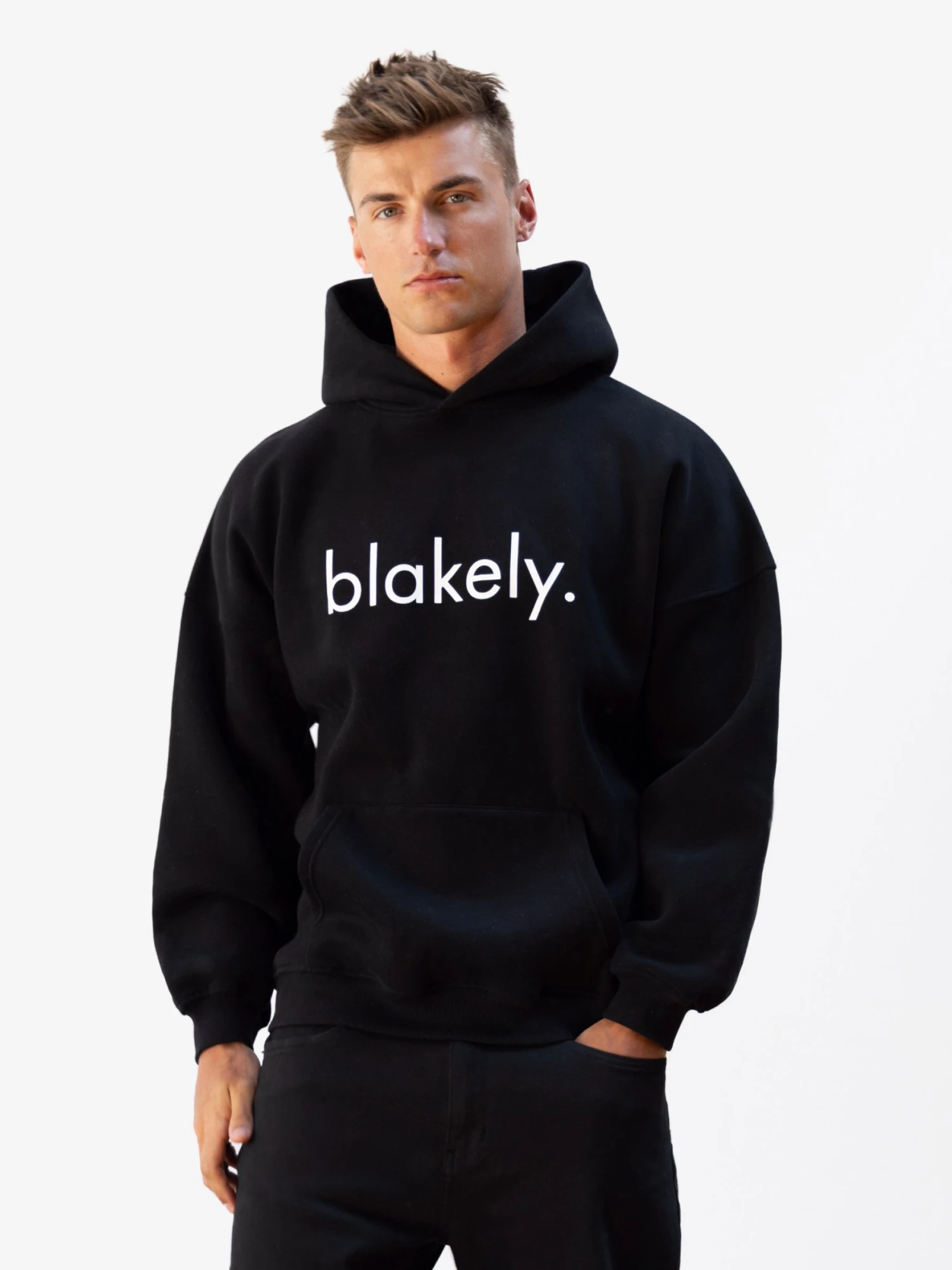 Logo Relaxed Hoodie - Black 1 Logo Relaxed Hoodie - Black