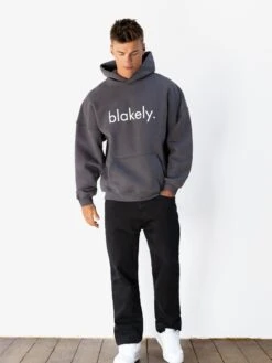 Blakely Logo Relaxed Hoodie - Charcoal -Blakely Clothing Store 2693IMCHARCOALD
