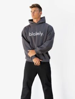 Blakely Logo Relaxed Hoodie - Charcoal -Blakely Clothing Store 2693IMCHARCOALD 3