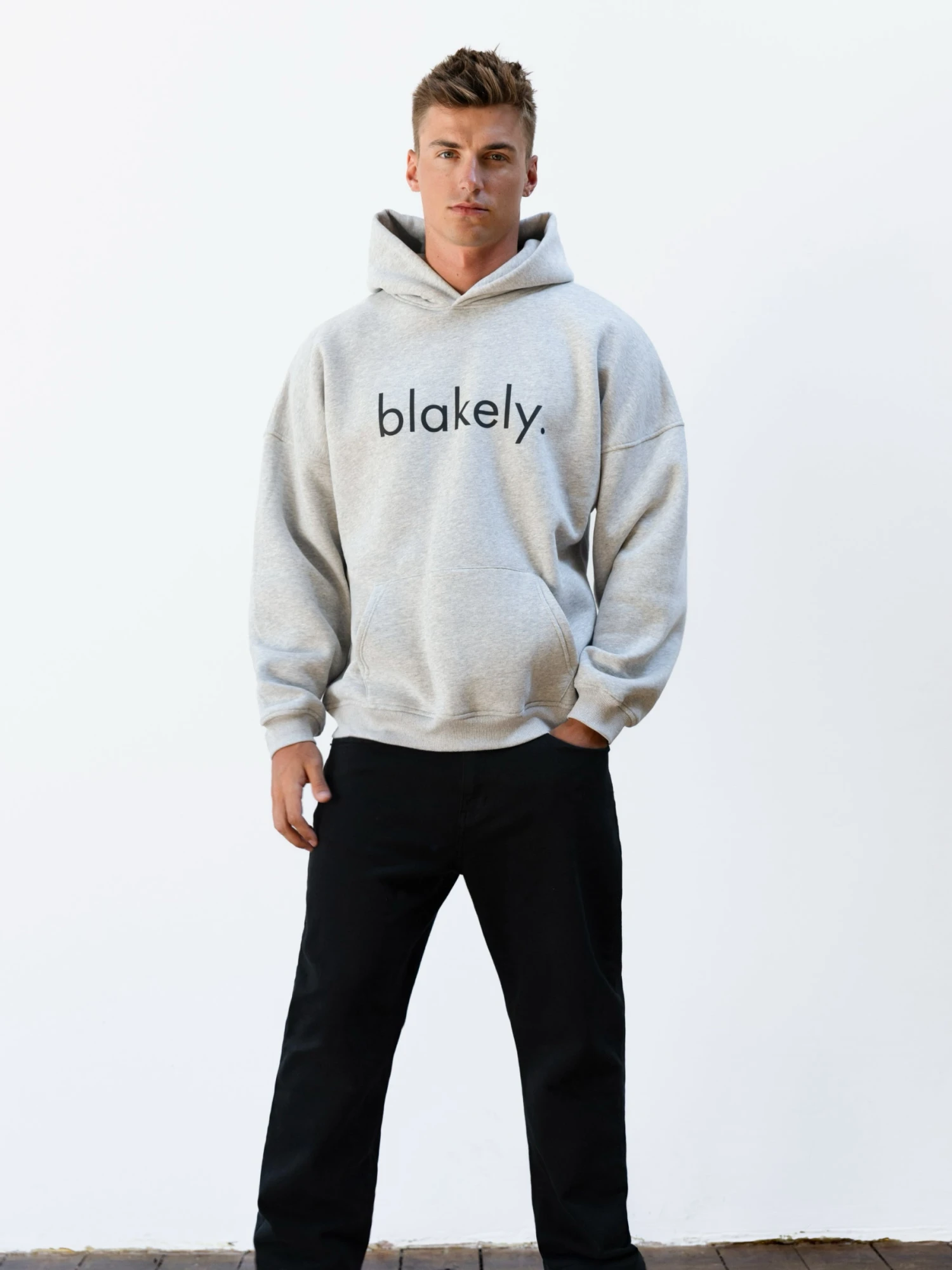 Logo Relaxed Hoodie - Marl Grey 6 Logo Relaxed Hoodie - Marl Grey - Image 6