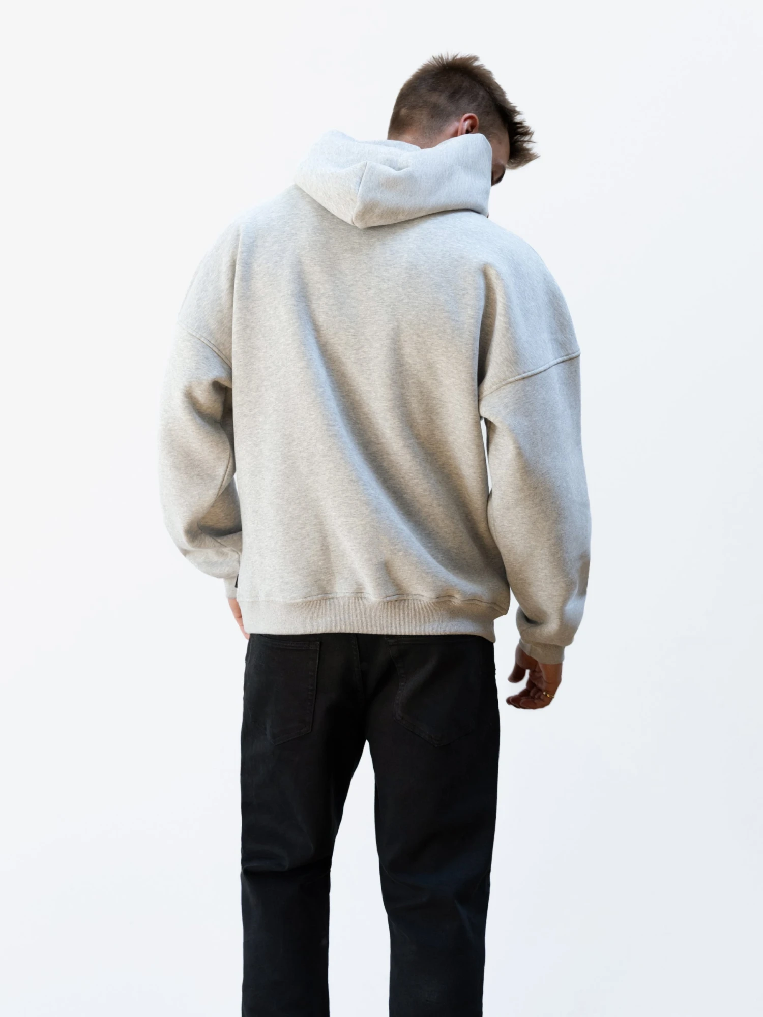 Logo Relaxed Hoodie - Marl Grey 4 Logo Relaxed Hoodie - Marl Grey - Image 4