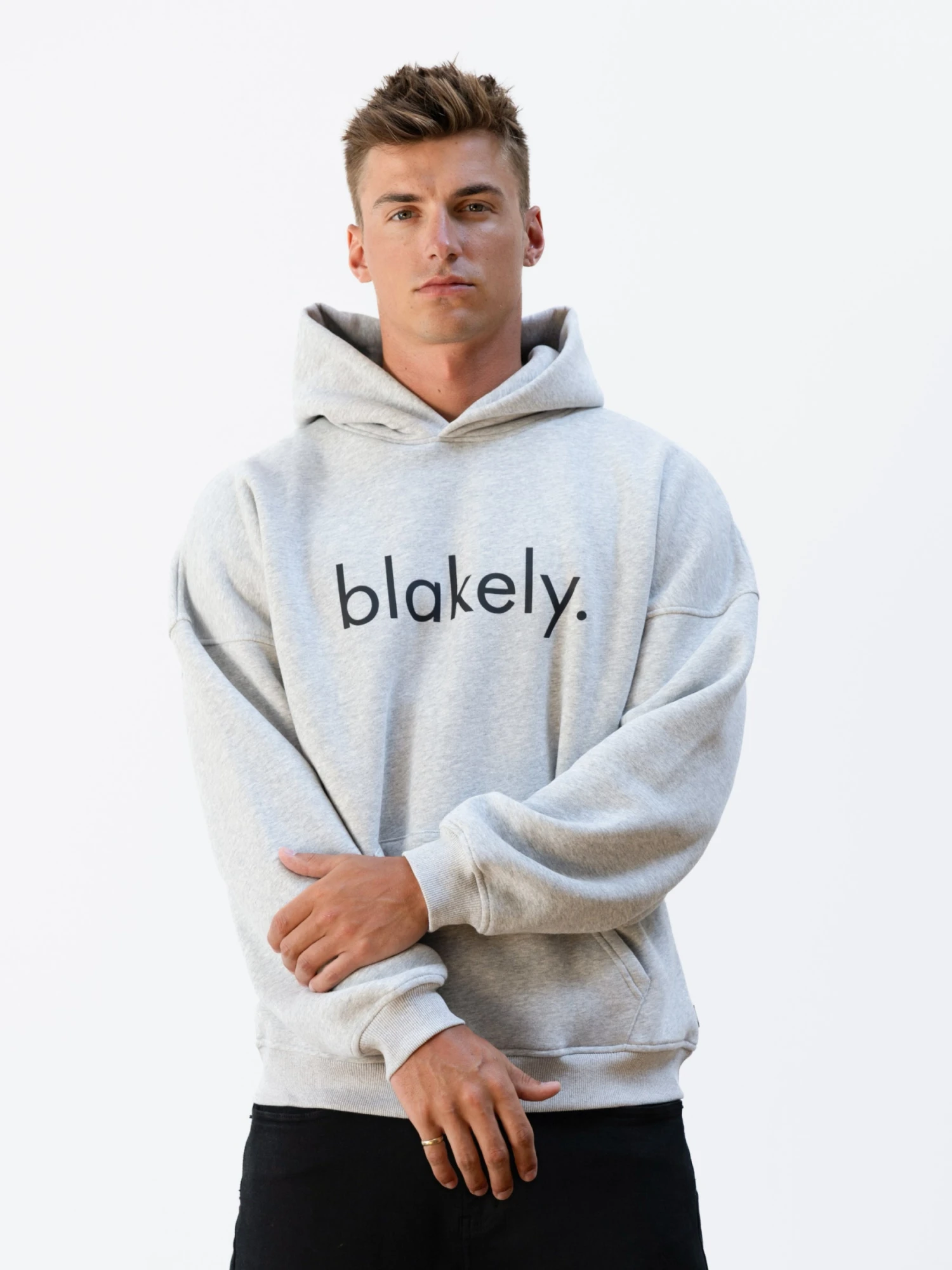 Logo Relaxed Hoodie - Marl Grey 2 Logo Relaxed Hoodie - Marl Grey - Image 2