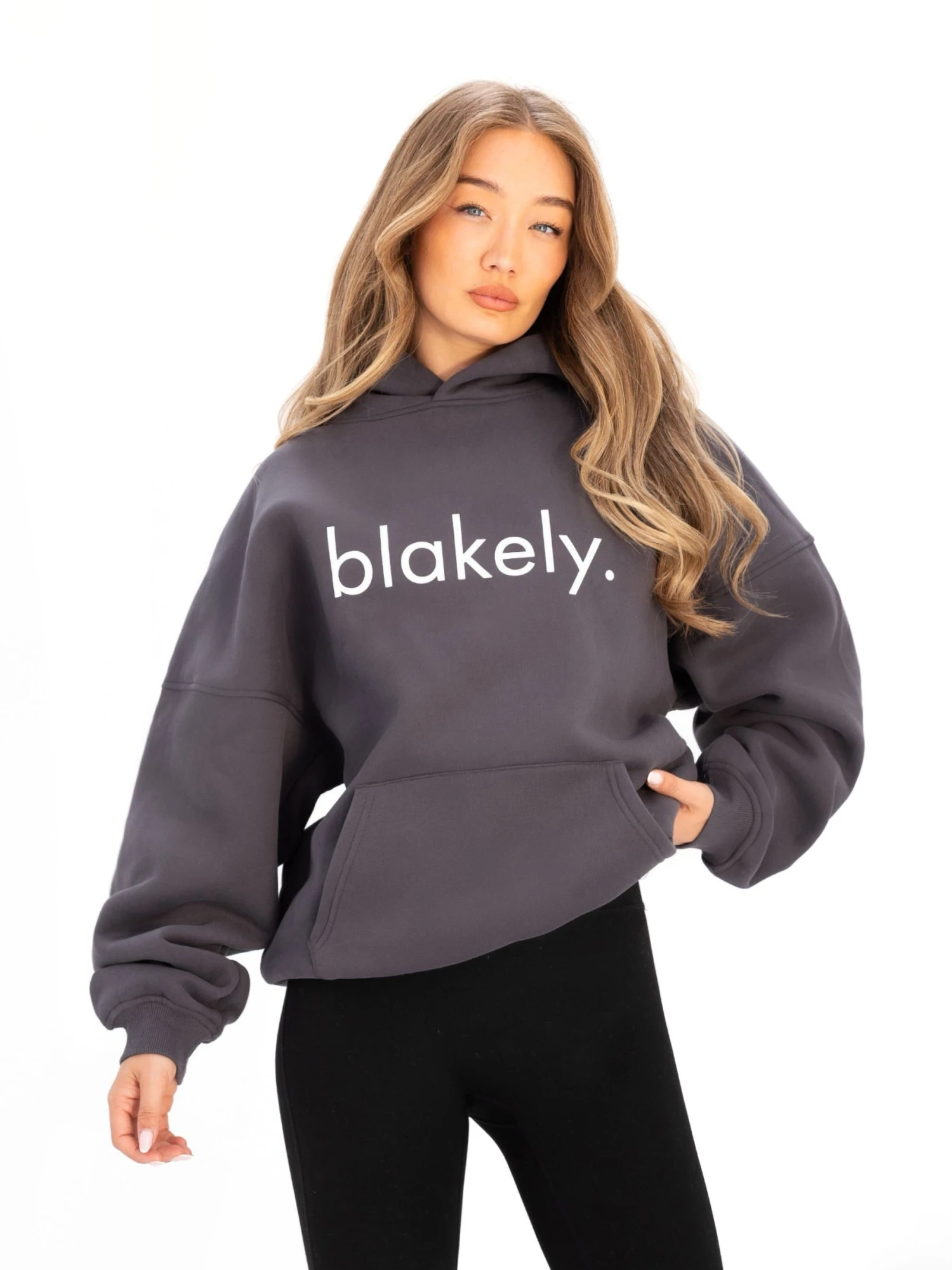 Logo Oversized Hoodie - Charcoal 1 Logo Oversized Hoodie - Charcoal