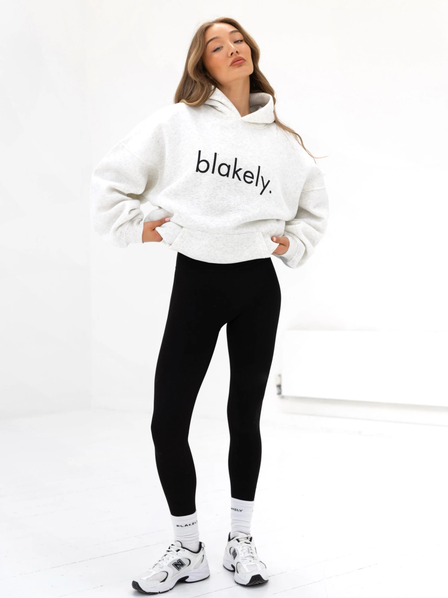Logo Oversized Hoodie - Marl White 3 Logo Oversized Hoodie - Marl White - Image 3