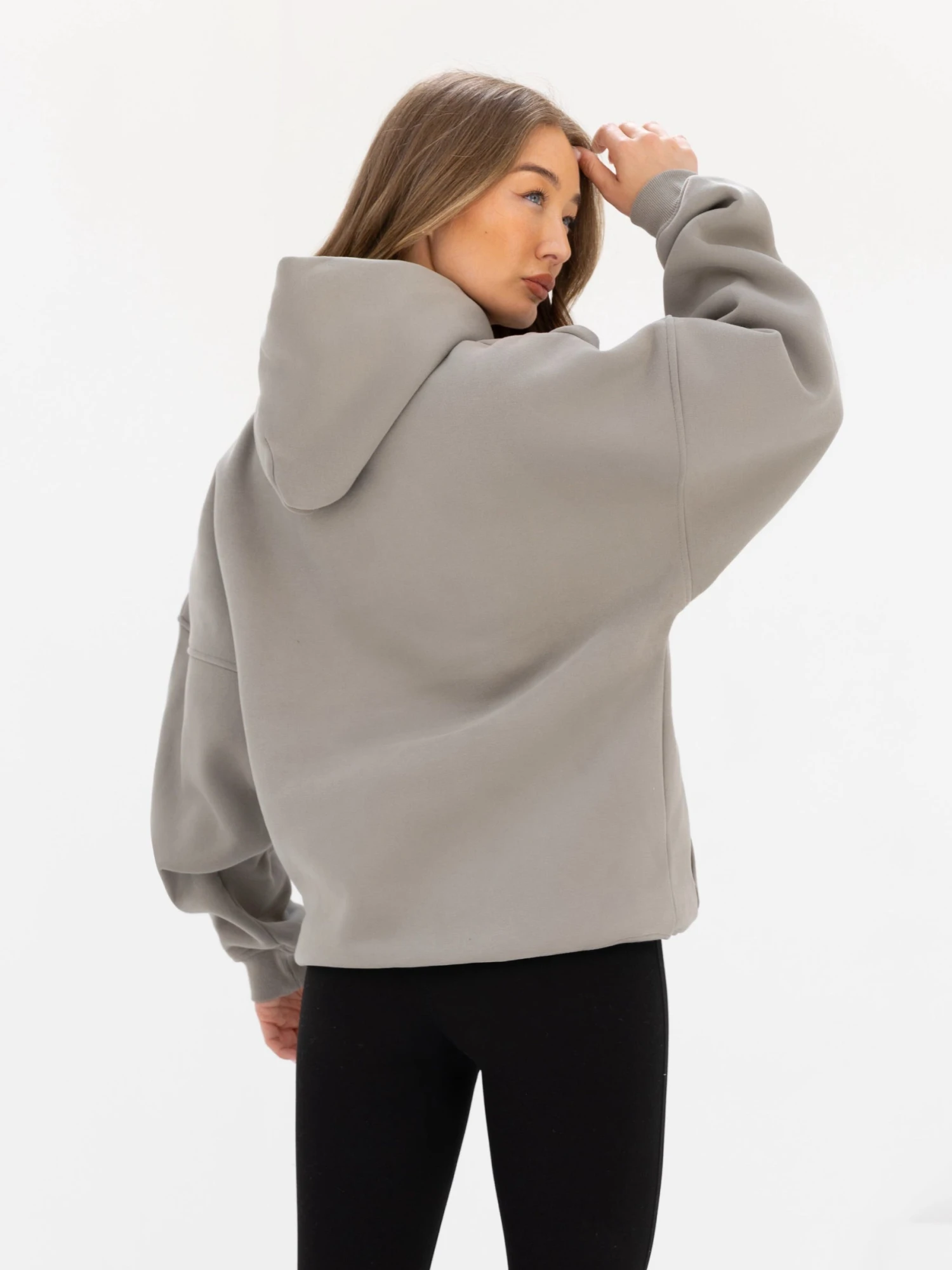 Logo Oversized Hoodie - Washed Khaki 6 Logo Oversized Hoodie - Washed Khaki - Image 6
