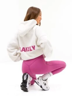 Amelie Oversized Hoodie - Marl White & Pink -Blakely Clothing Store 2693PMARLWHITE04D