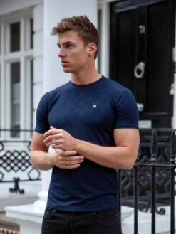 Salford Slim T-Shirt - Navy -Blakely Clothing Store 2706Navy 03D