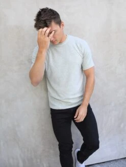 Soft Textured T-Shirt - Light Sage 11 Soft Textured T-Shirt - Light Sage -Blakely Clothing Store 2713SageGreen 02D