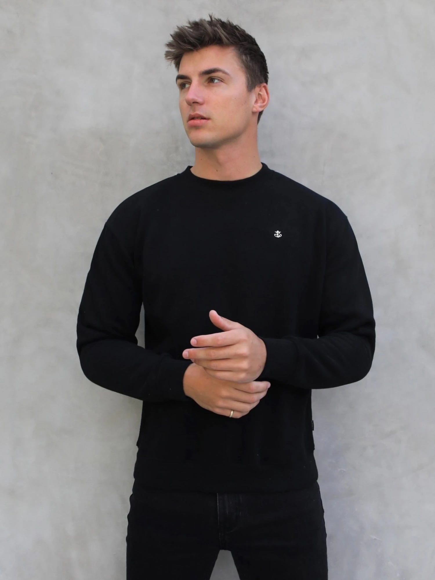 Preston Relaxed Jumper - Black 1 Preston Relaxed Jumper - Black