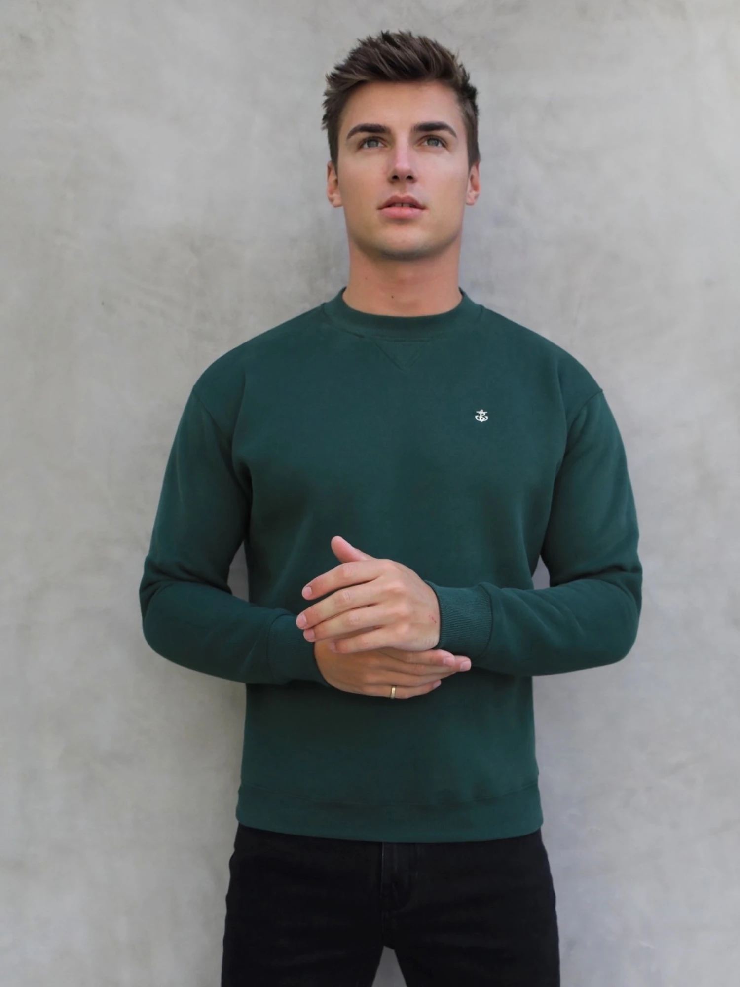 Preston Relaxed Jumper - Green 1 Preston Relaxed Jumper - Green