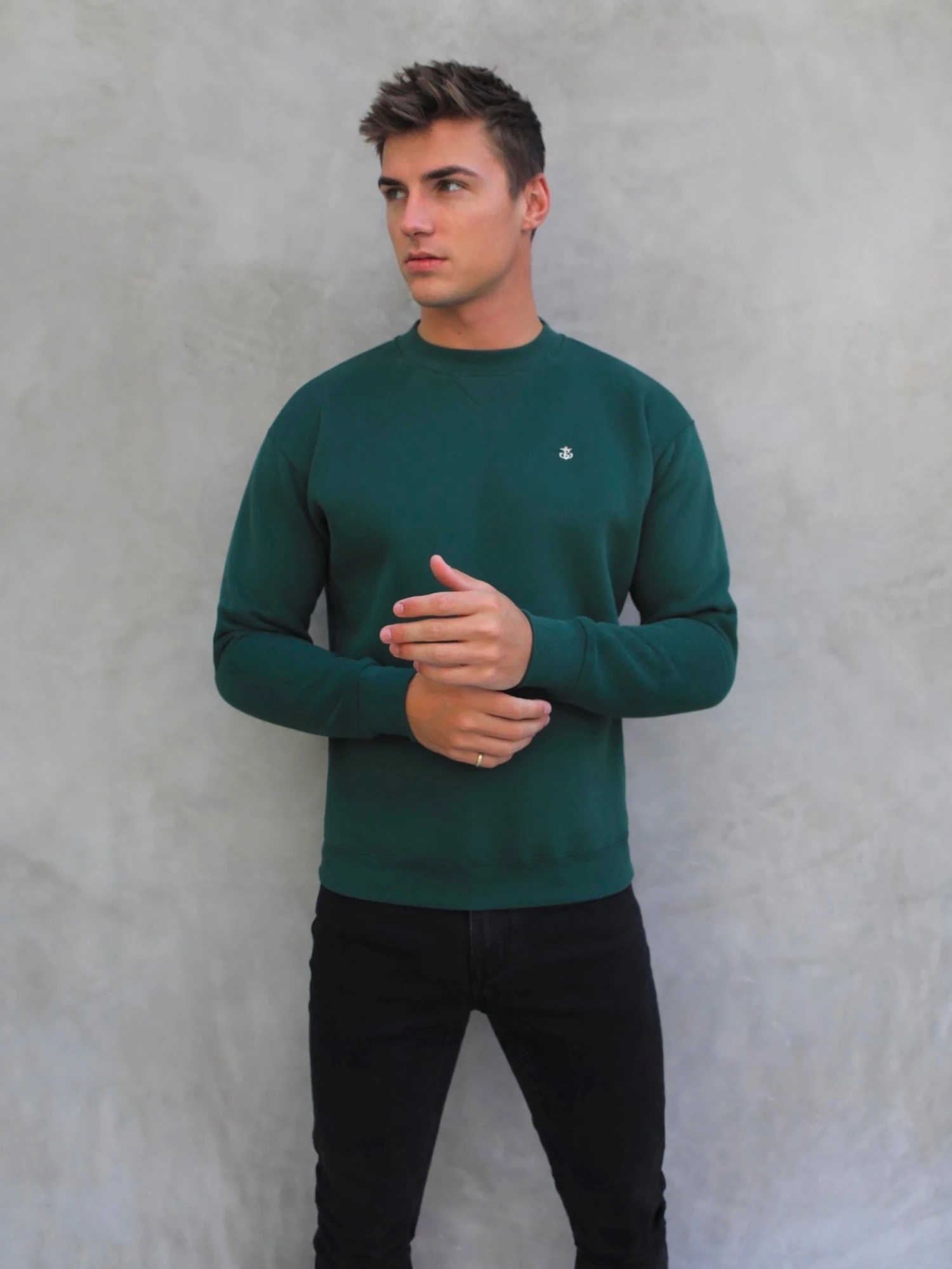 Preston Relaxed Jumper - Green 2 Preston Relaxed Jumper - Green - Image 2