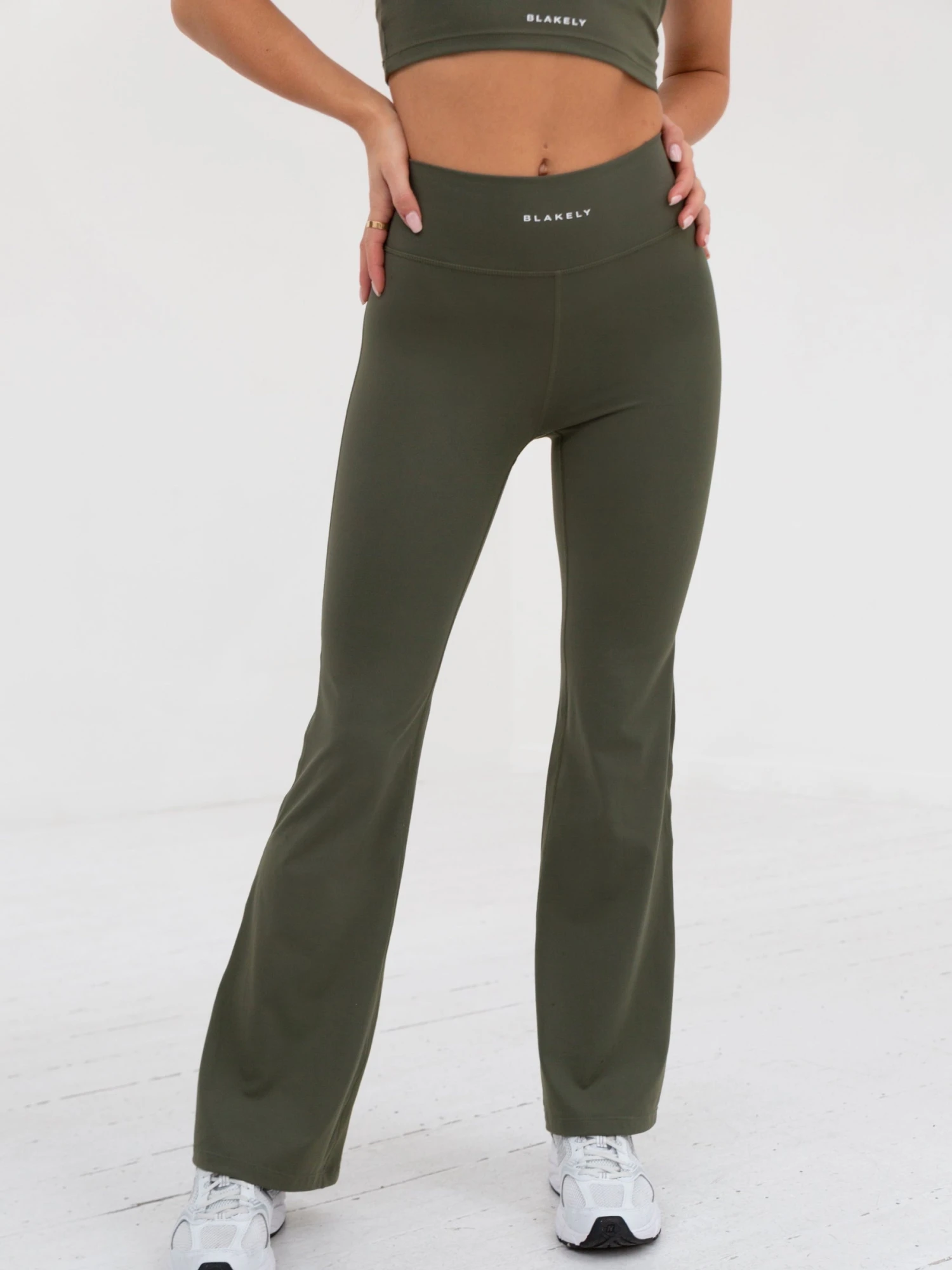 Soft Sculpt Wide Leg Leggings - Khaki Green 1 Soft Sculpt Wide Leg Leggings - Khaki Green