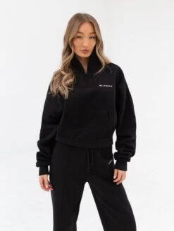 Everyday 1/4 Zip Jumper - Black -Blakely Clothing Store 2760 ZIP BLACK02D