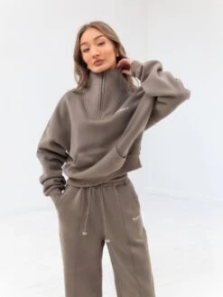 Everyday 1/4 Zip Jumper - Brown -Blakely Clothing Store 2760 ZIP BROWN 02D