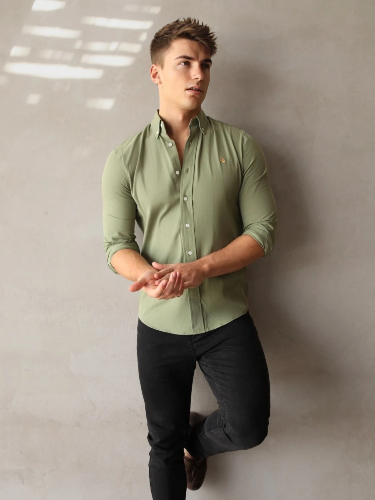 Vienna Slim Fit Shirt - Fern Green 3 Vienna Slim Fit Shirt - Fern Green - Image 3
