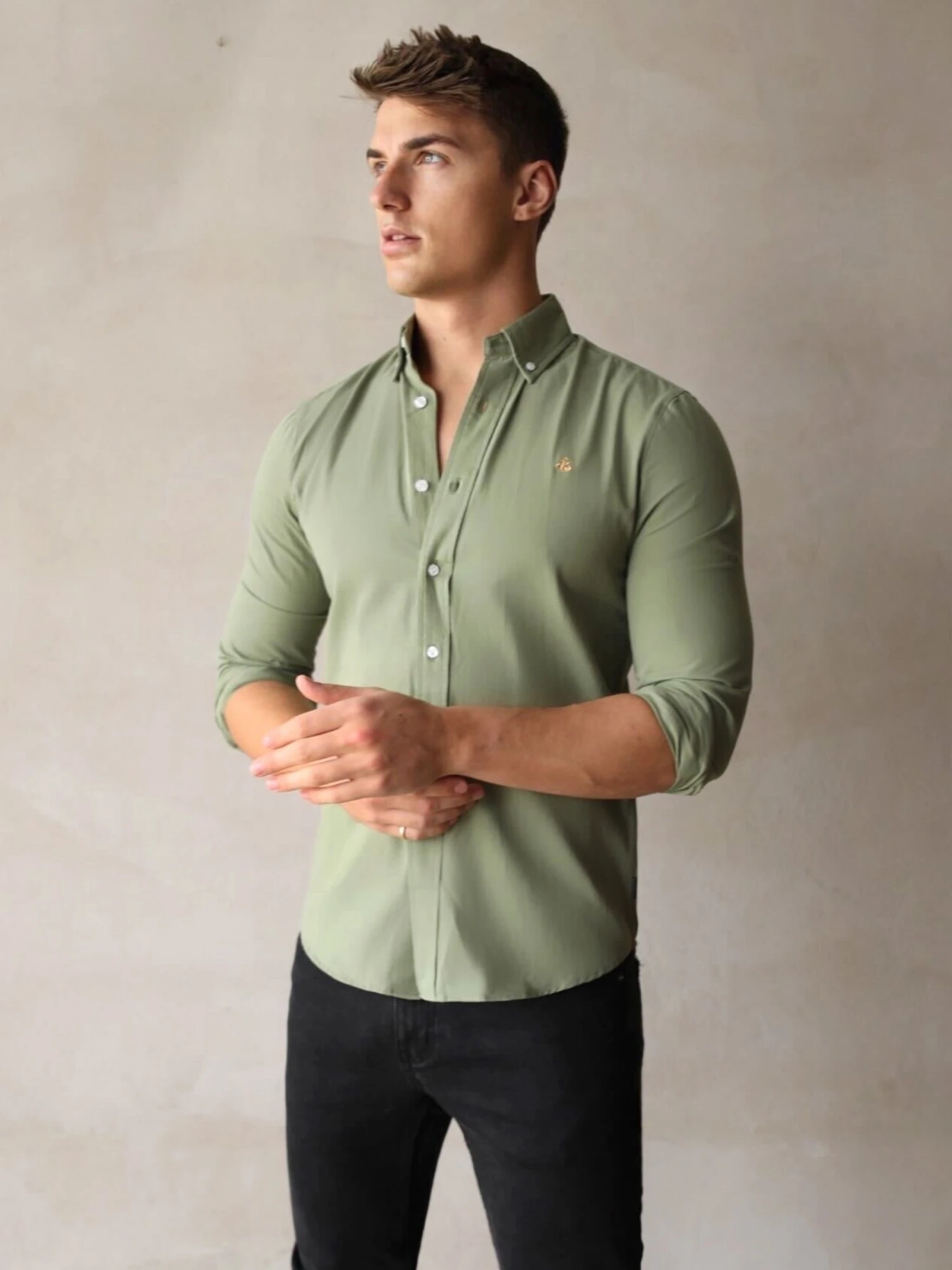 Vienna Slim Fit Shirt - Fern Green 1 Vienna Slim Fit Shirt - Fern Green