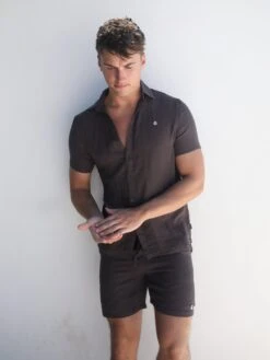 Siena Shirt - Dark Brown -Blakely Clothing Store 2781Charcoal 01D