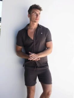 Siena Shirt - Dark Brown -Blakely Clothing Store 2781Charcoal 02D