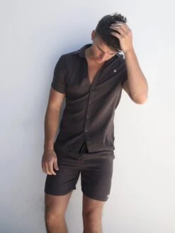 Siena Shirt - Dark Brown -Blakely Clothing Store 2781Charcoal 04D