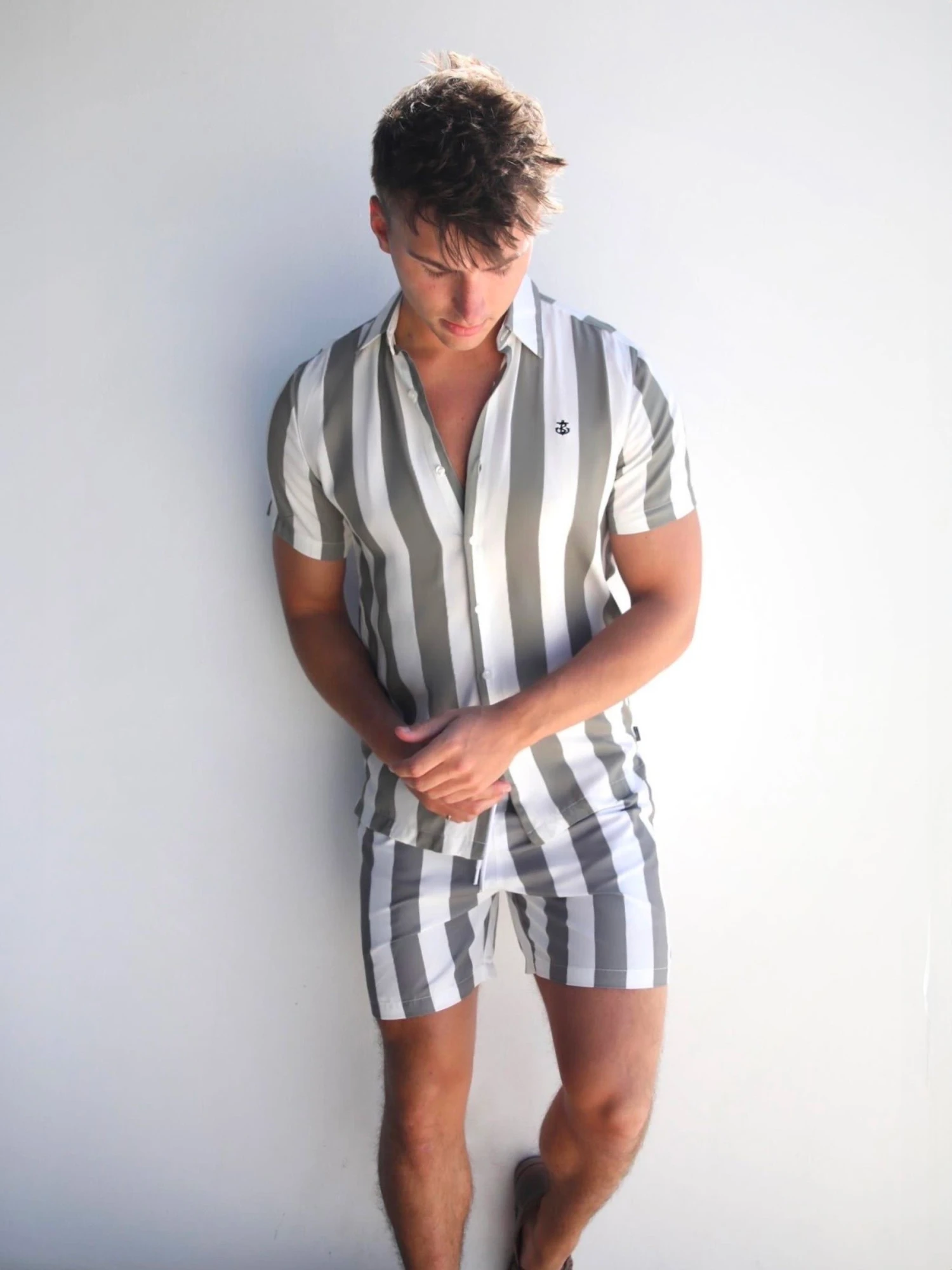 Riccardo Stripe Shirt - Safari Green 3 Riccardo Stripe Shirt - Safari Green - Image 3