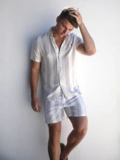 Riccardo Stripe Shirt - Stone 8 Riccardo Stripe Shirt - Stone -Blakely Clothing Store 2783Stone 01D