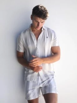 Riccardo Stripe Shirt - Stone 6 Riccardo Stripe Shirt - Stone -Blakely Clothing Store 2783Stone 04D