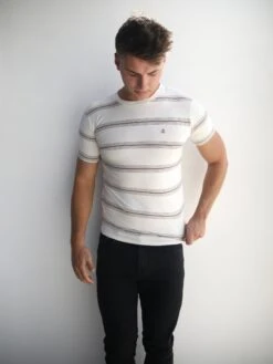 Marcello Stripe T-Shirt - White -Blakely Clothing Store 2789White 05D