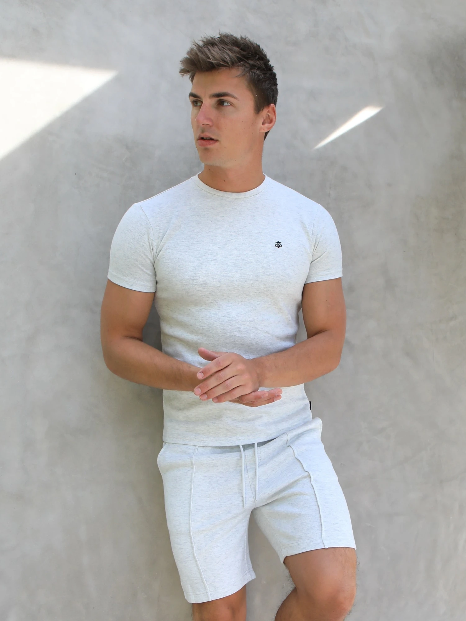 Verona Slim T-Shirt - Marl White 3 Verona Slim T-Shirt - Marl White - Image 3