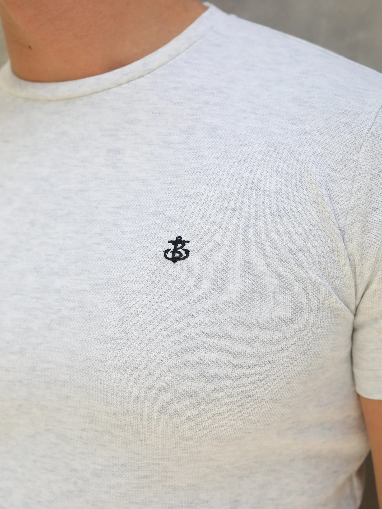 Verona Slim T-Shirt - Marl White 4 Verona Slim T-Shirt - Marl White - Image 4