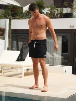Initial Swim Shorts - Black -Blakely Clothing Store 2805CBlack 02D