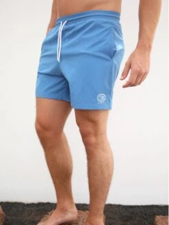 Initial Swim Shorts - Light Blue 10 Initial Swim Shorts - Light Blue -Blakely Clothing Store 2805CslateBlue 02D