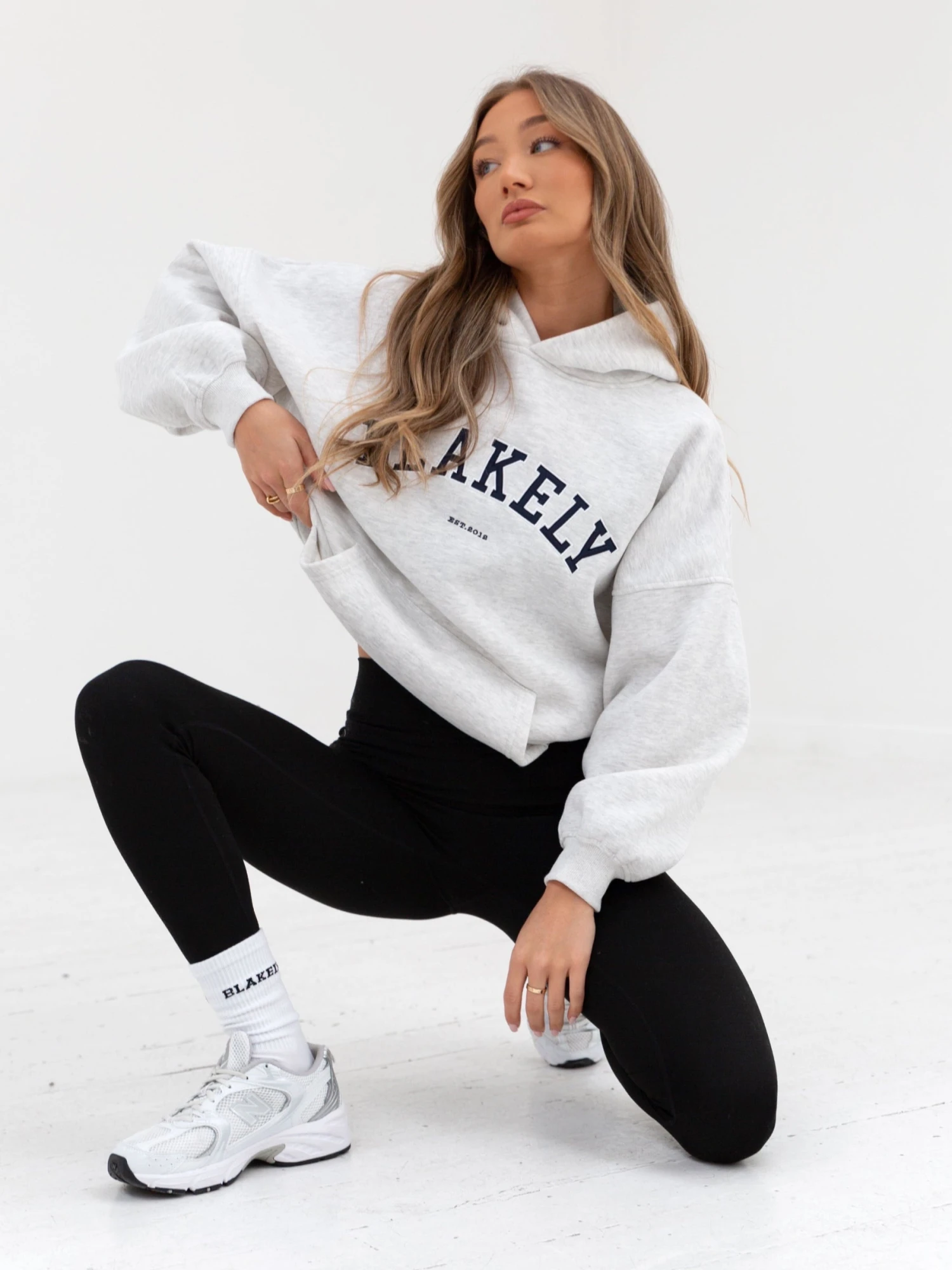Varsity Oversized Hoodie - Marl White 6 Varsity Oversized Hoodie - Marl White - Image 6