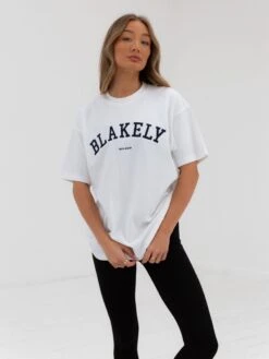Varsity Oversized T-Shirt - Marl White -Blakely Clothing Store 2830VARWGrey 01D 3