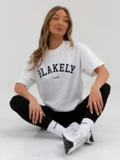 Varsity Oversized T-Shirt - White -Blakely Clothing Store 2830VARWWhite 01D 6