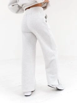Varsity Wide Leg Sweatpants - Marl White -Blakely Clothing Store 2848VARW GreyD 4
