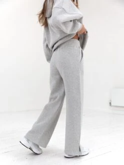 Varsity Wide Leg Sweatpants - Marl Grey -Blakely Clothing Store 2848VARW MarlGreyD 1