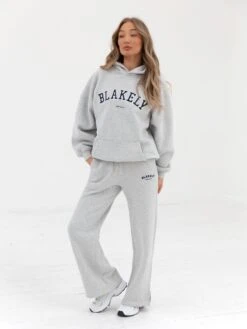 Varsity Wide Leg Sweatpants - Marl Grey -Blakely Clothing Store 2848VARW MarlGreyD 4