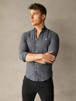 Blakely Modena Stripe Slim Fit Shirt - Navy