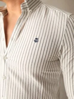 Modena Stripe Shirt - White -Blakely Clothing Store 2863White 03D
